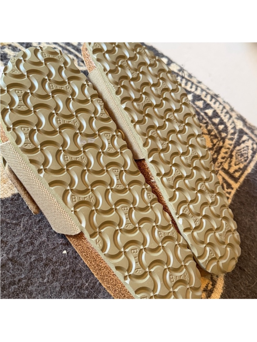 Birkenstock 💅 Madrid Tortoise Big Buckle Textile Khaki Sandal Slide 41 Wmns 10 - Picture 13 of 13